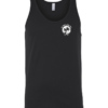 Black tank top with white palm logo.