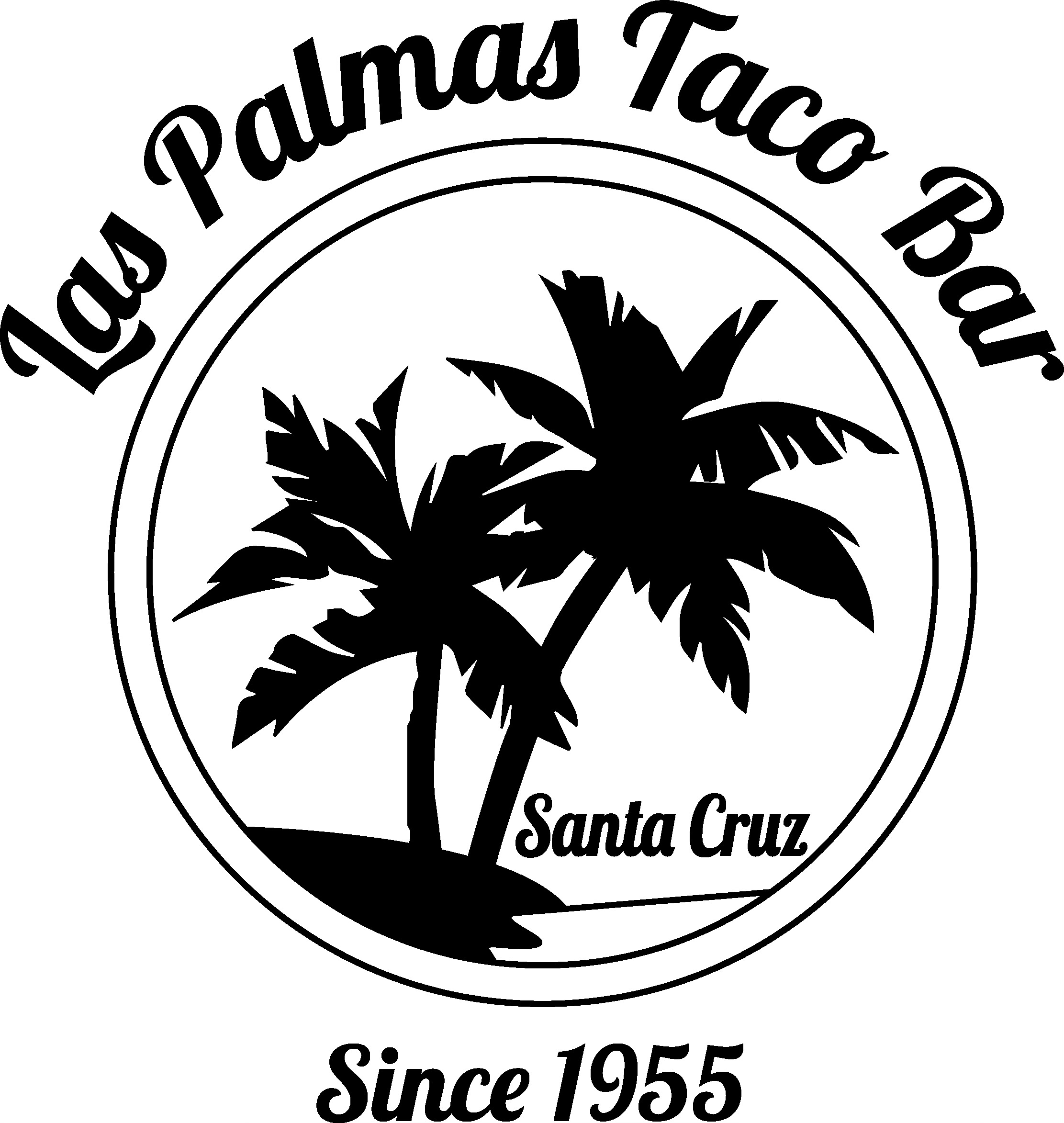 Las Palmas Taco Bar logo with palm trees Las Palmas Taco Bar logo with palm trees