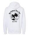 White hoodie with Las Palmas Taco Bar logo